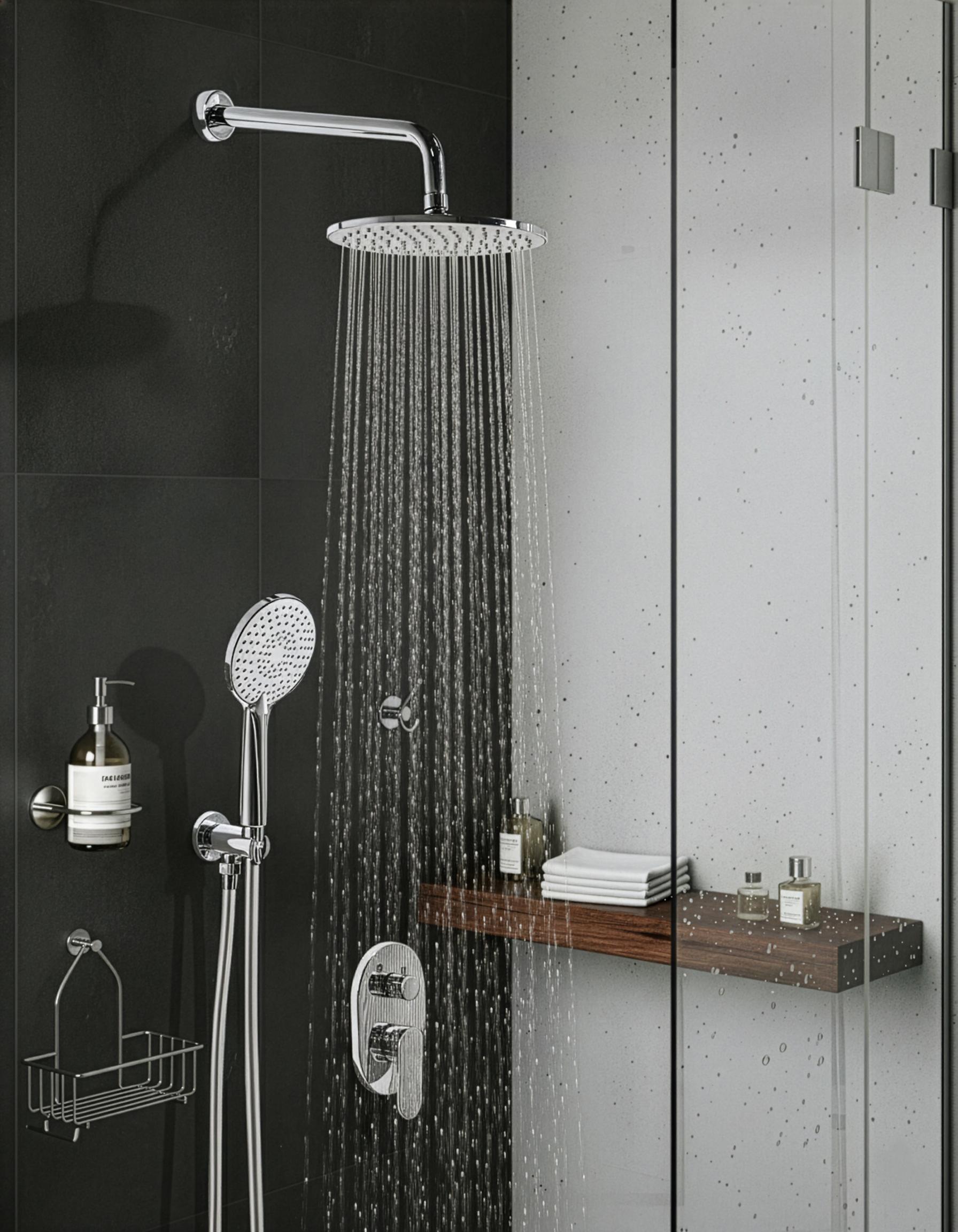 Concealed Shower Set with Rainshower TINGUIRIRICA Silver