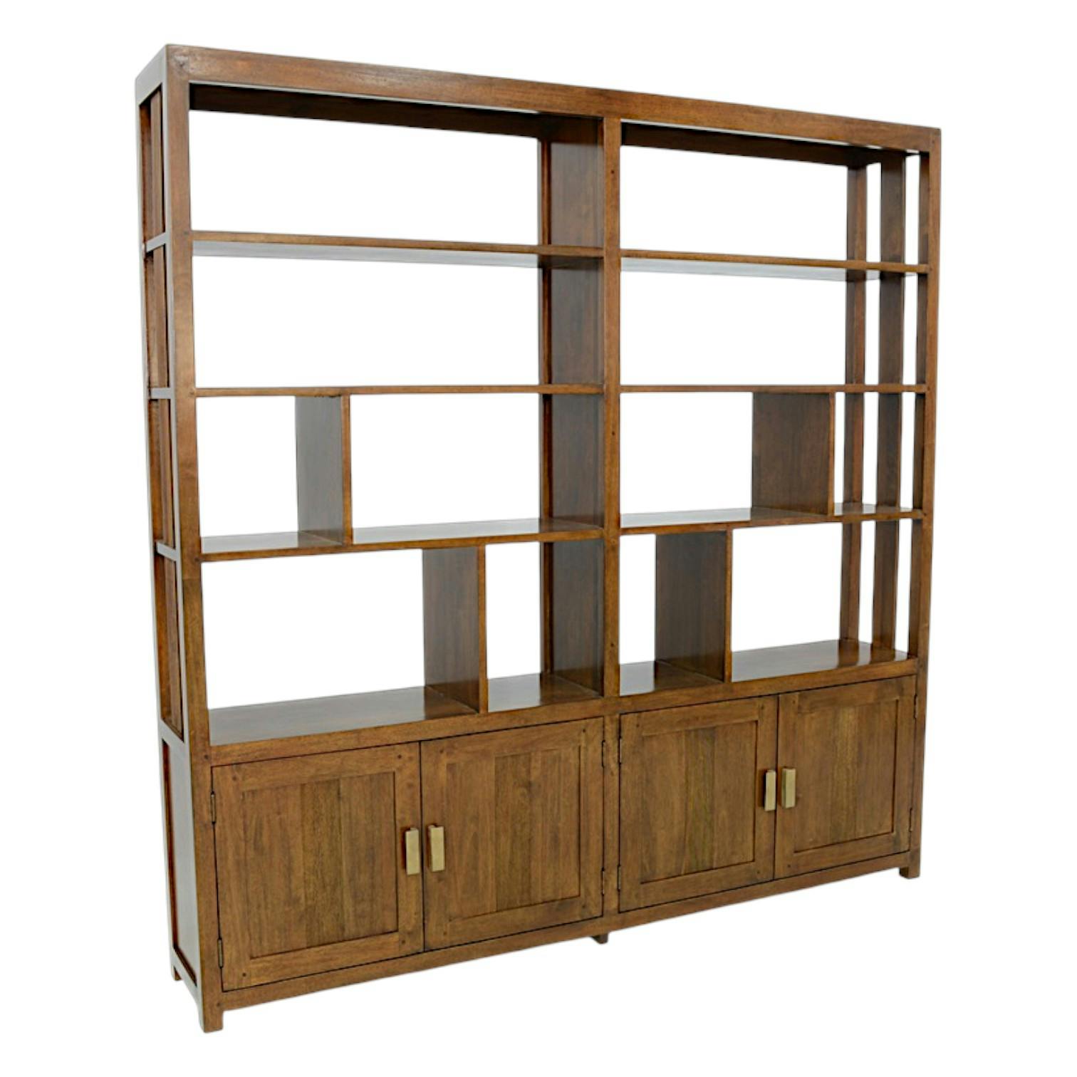 Bibliothéque ouverte Hévéa 4 portes, niches, 30x180x183cm HELENA