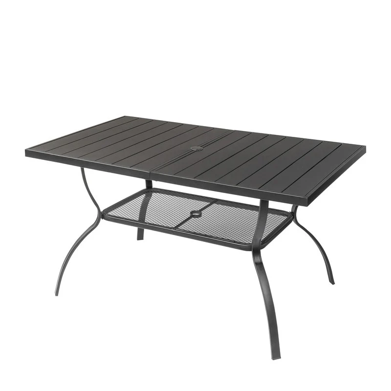 Patio 59 in. Wrought Iron Dining Table