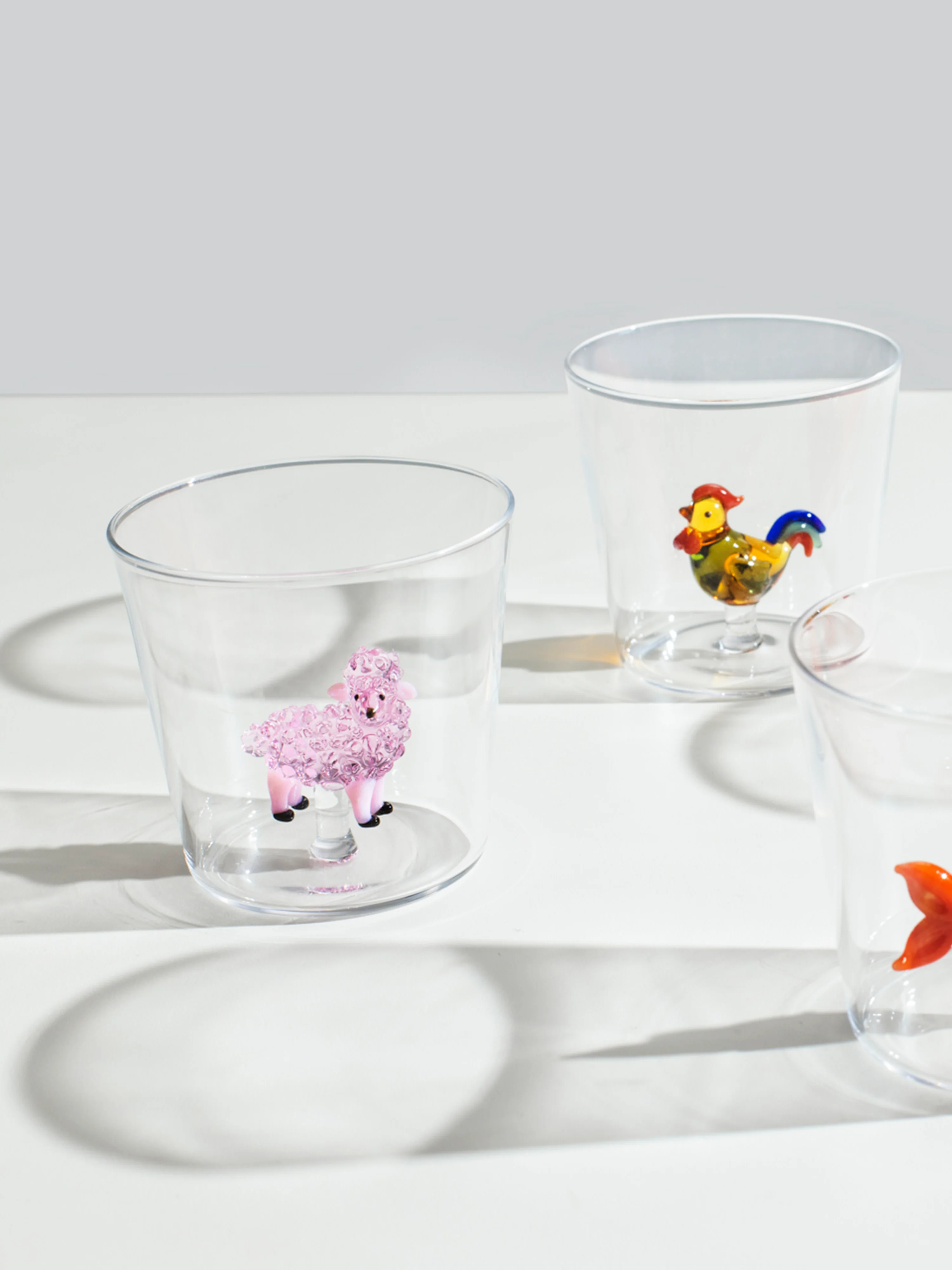 Handgefertigtes Borosilikat-Trinkglas Pink Sheep