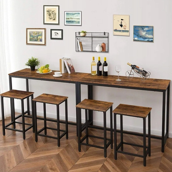 Zestaw barowy stół kuchenny 2 krzesła vintage industrialny loft