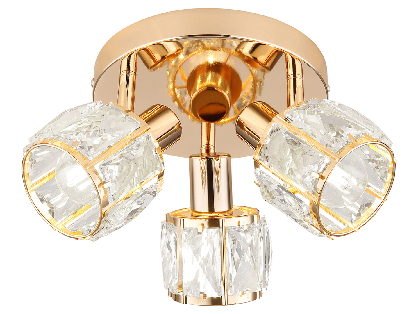Lampa sufitowa Dubai 3-punktowa metalowa złota