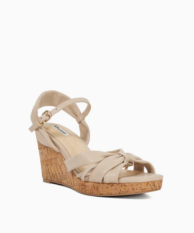 Kander Cream - Cork Wedge Heel Sandals