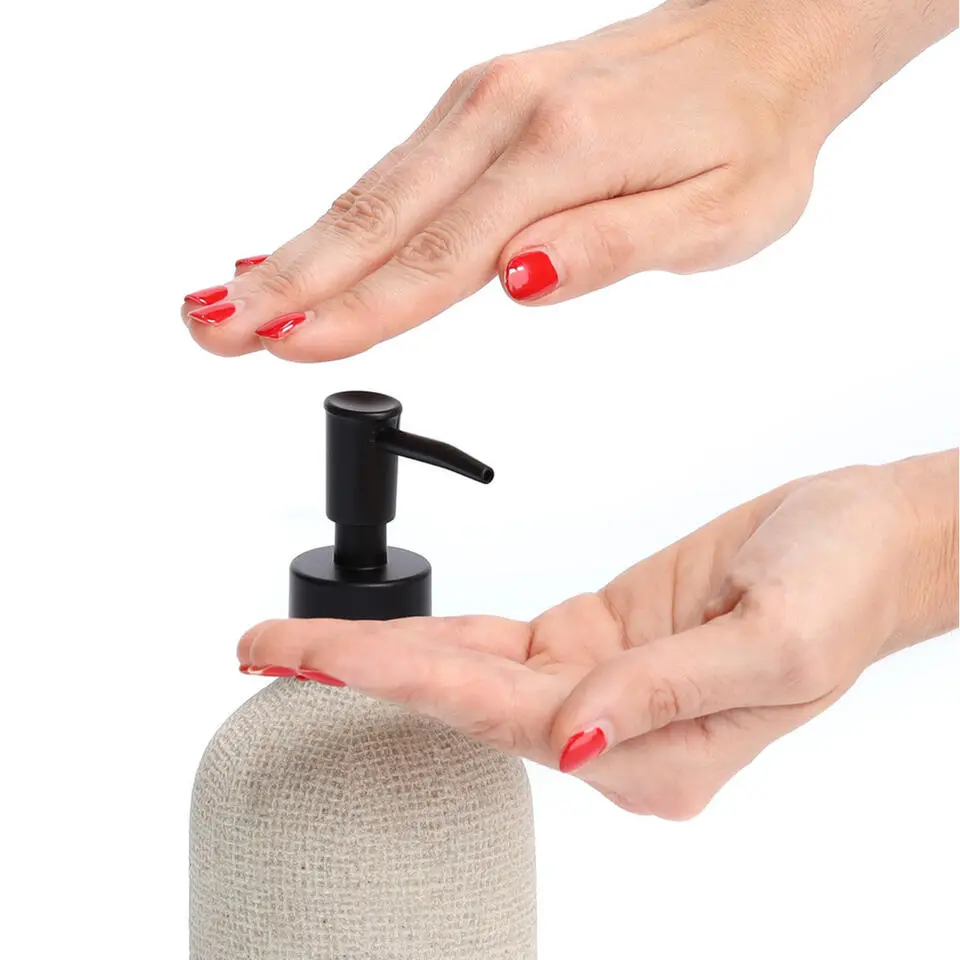 Zeller Zeeppompje/dispenser - kunststeen - beige - 20 cm