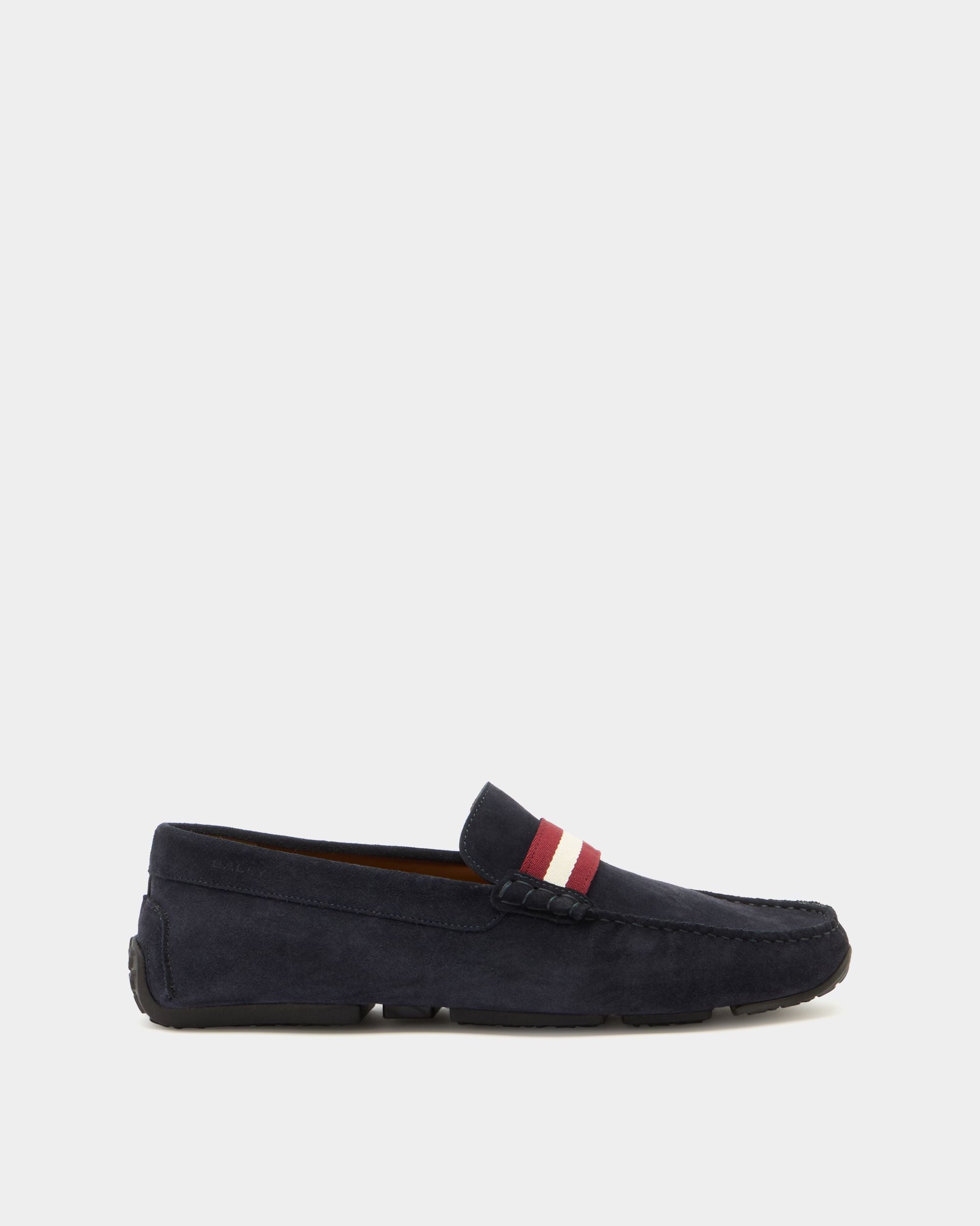 Pilot Driver aus Veloursleder in Navy Blue