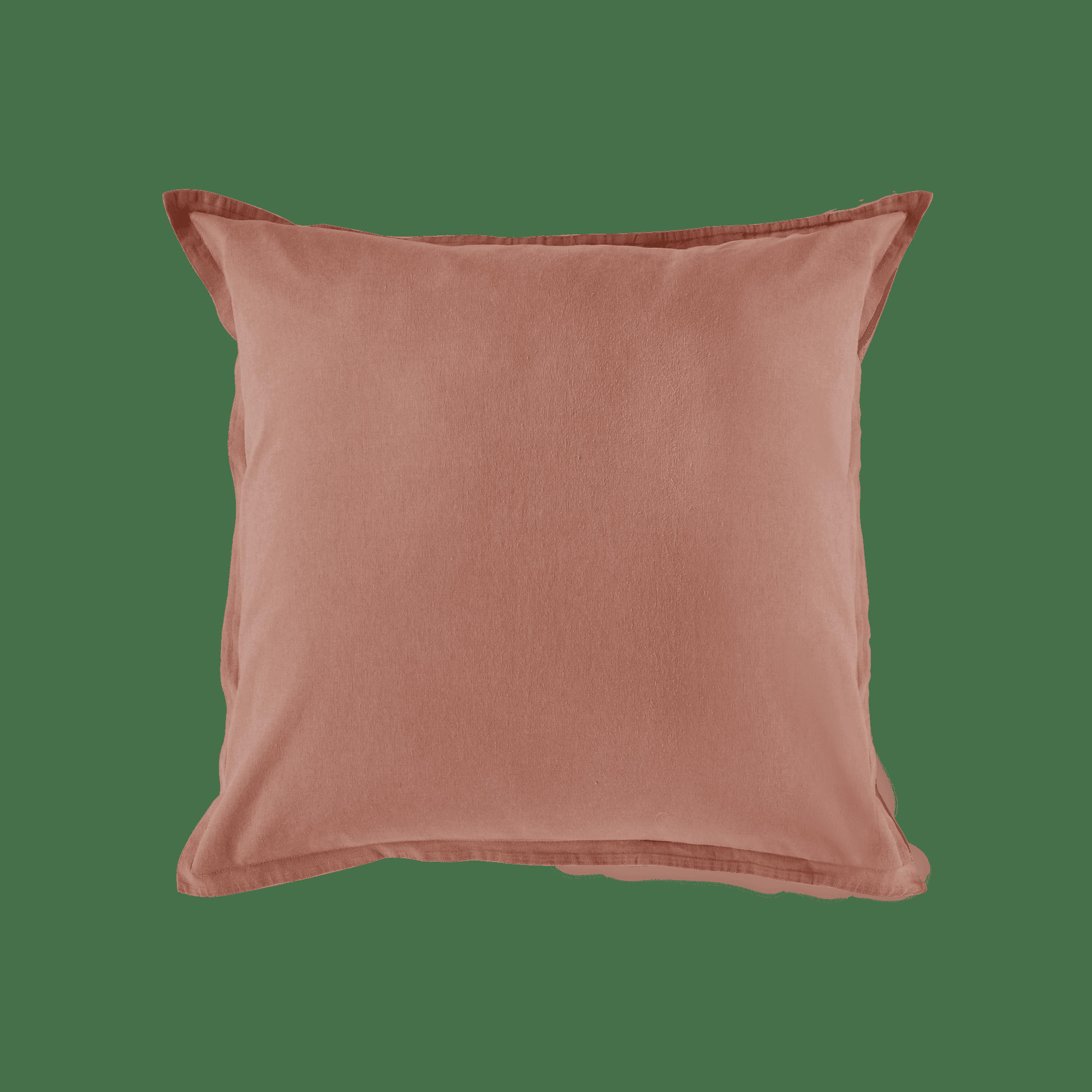 FLANDRES - Taie d'oreiller en coton lin lavé pêche de vigne 65 x 65 cm