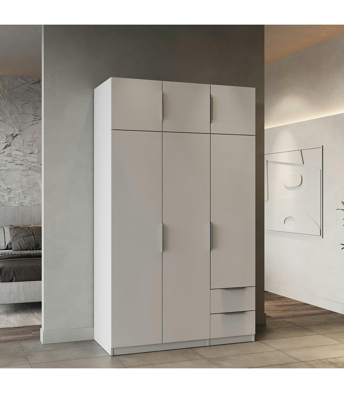 GHOST - Armoire 6 portes et 2 tiroirs - L119,4 cm