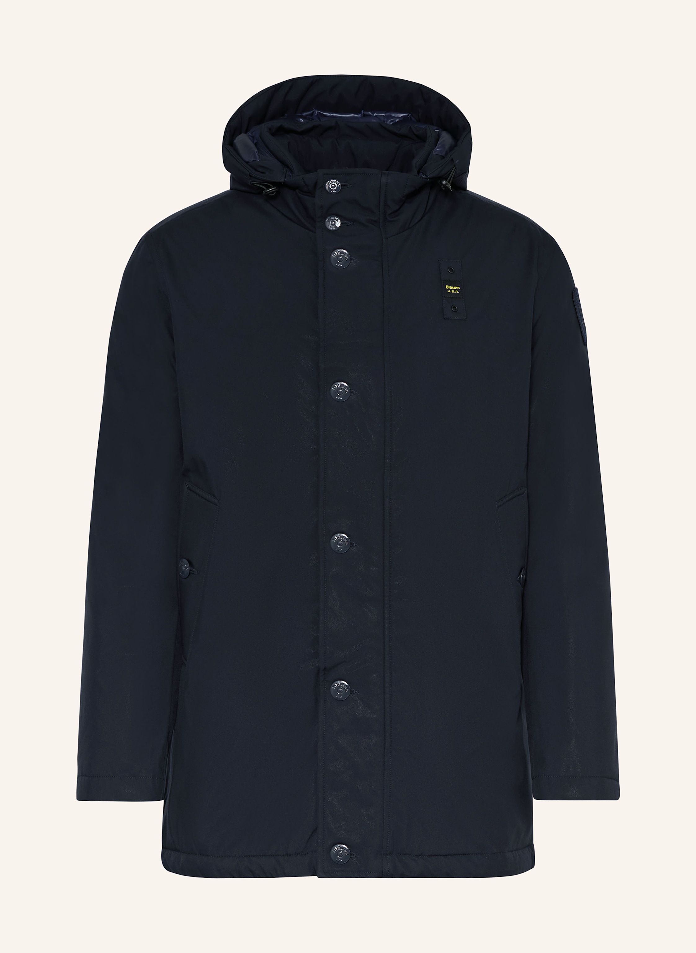 Blauer Daunenparka CHESTER mit abnehmbarer Kapuze