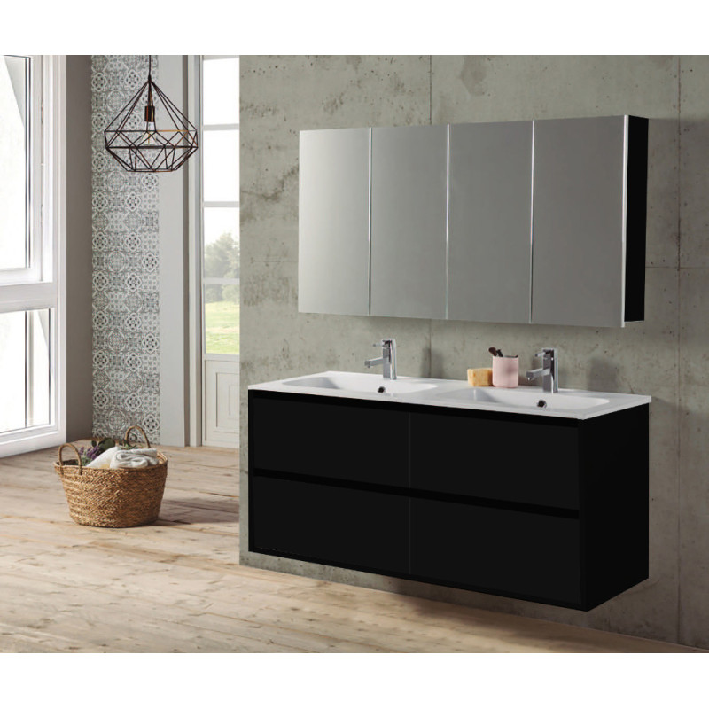 Ensemble de salle de bain Melanie Plus noir 120 cm THYS