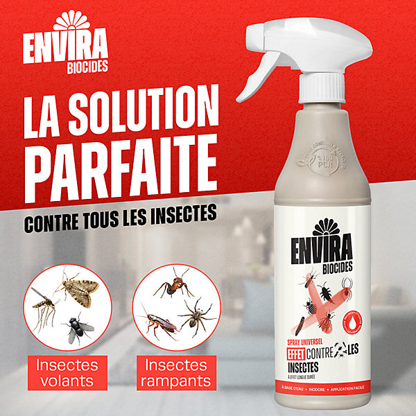 Envira Spray Multi-Insectes Recharge - Protection Rapide et Efficace 2X5L   500ML