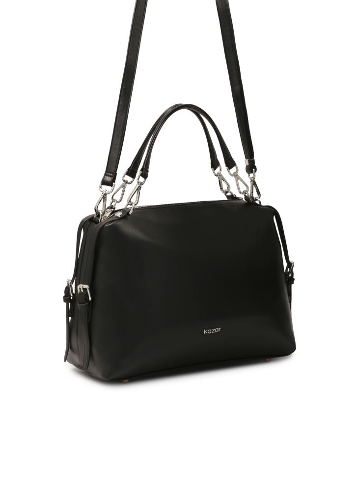 Casual capacious soft leather handbag