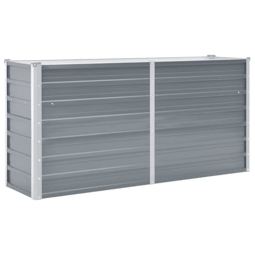 NNEVL Garden Raised Bed Galvanised Steel 160x40x77 cm Grey