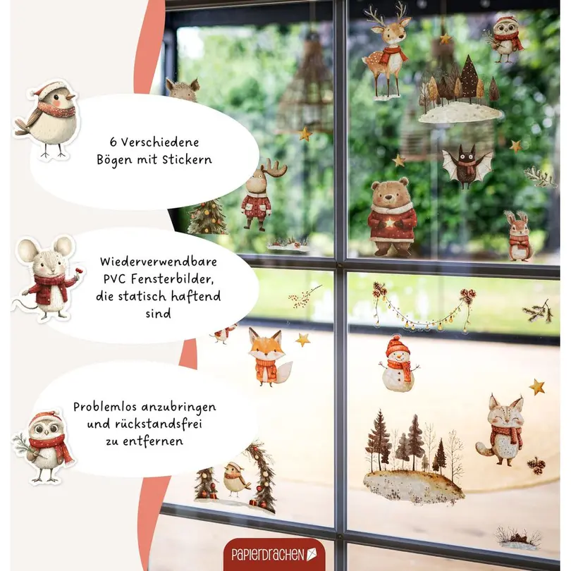 Fensterdeko 6er-Set Dekoration