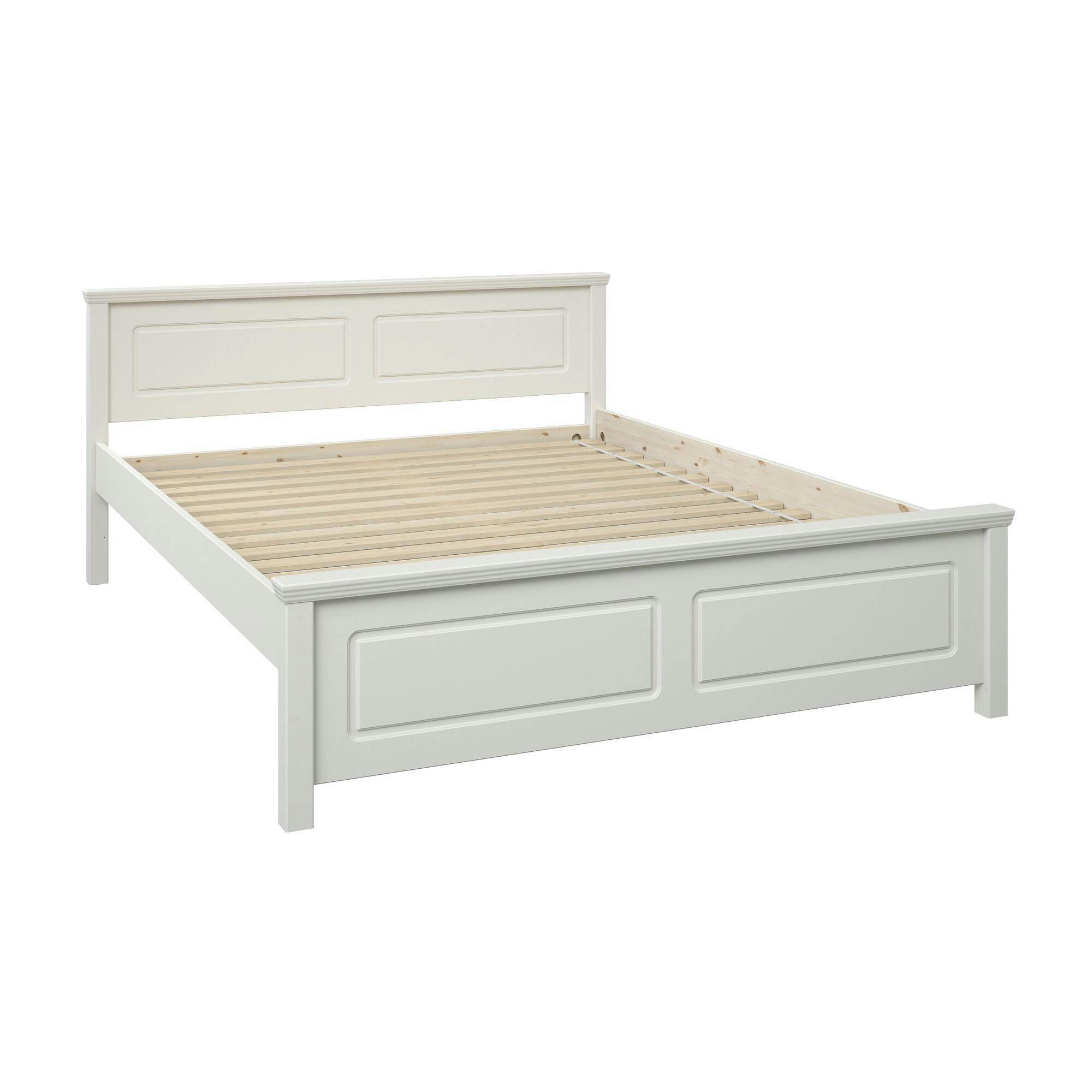 THEA - Lit en bois massif blanc 160 x 200 cm