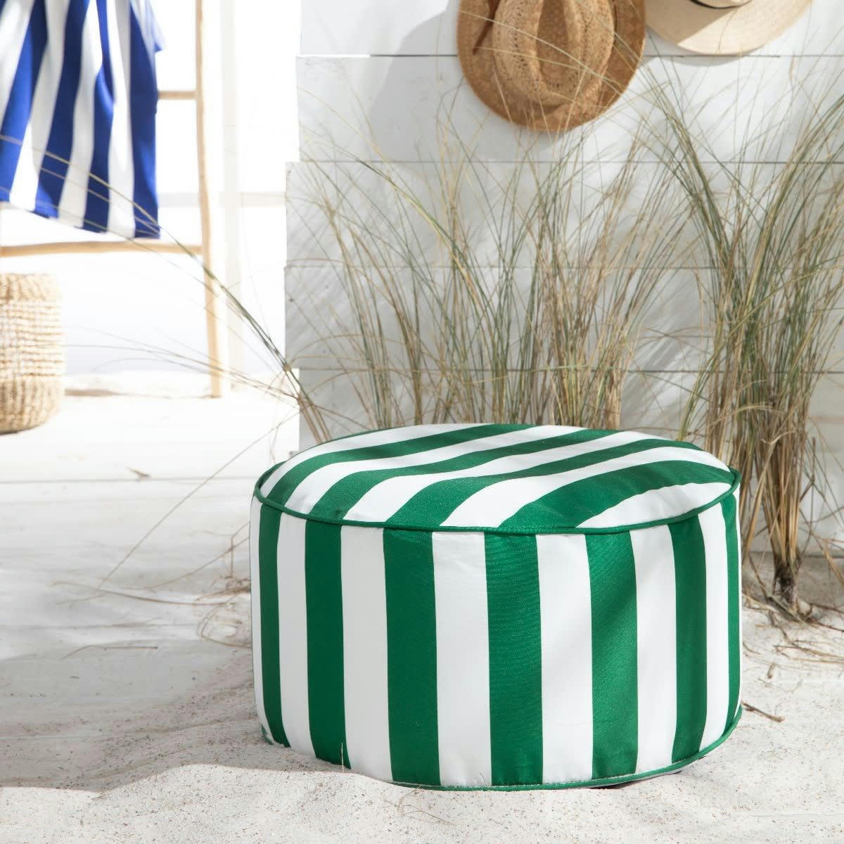 - Pouf gonflable en Polyester Vert 50x25 cm