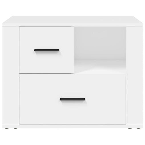 NNEVL Bedside Cabinet White 60x36x45 cm Engineered Wood