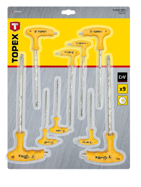 Klucze Torx, T10-T50, zestaw 9 szt. TOPEX 35D968