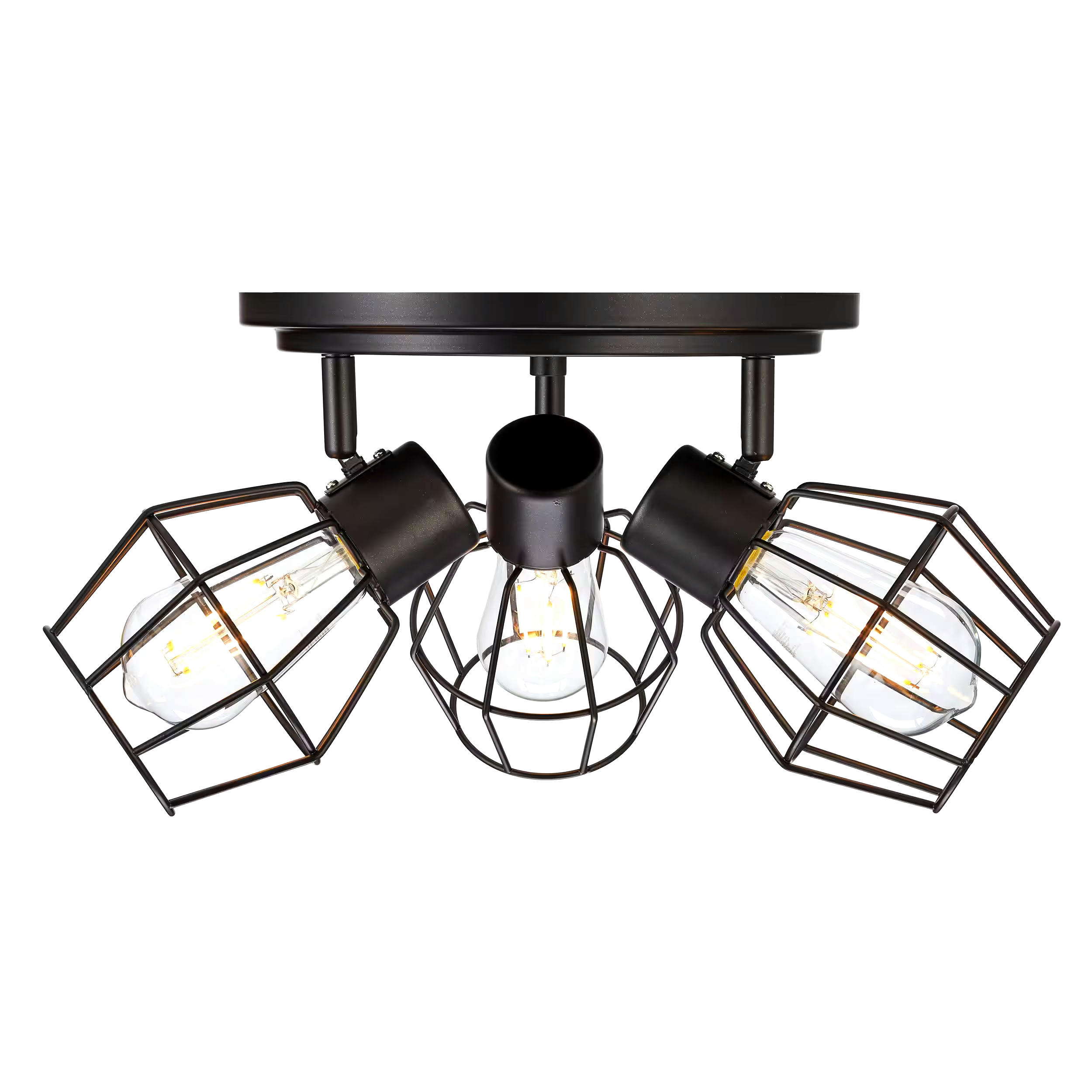 CANVAS Keele 3-Light Cage Shade Adjustable Swivel Heads Canopy Light Fixture, Dark Bronze