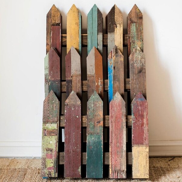 RusticReach Antique Colored Solid Wood Fence Stage Decoration Props