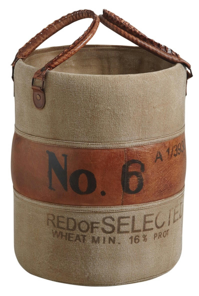 - Rangement vintage en cuir de buffle et coton