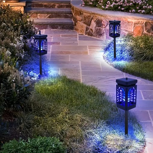 NNETM 4Pcs Flame Flickering Solar Lantern | IP65 Waterproof Outdoor Lights