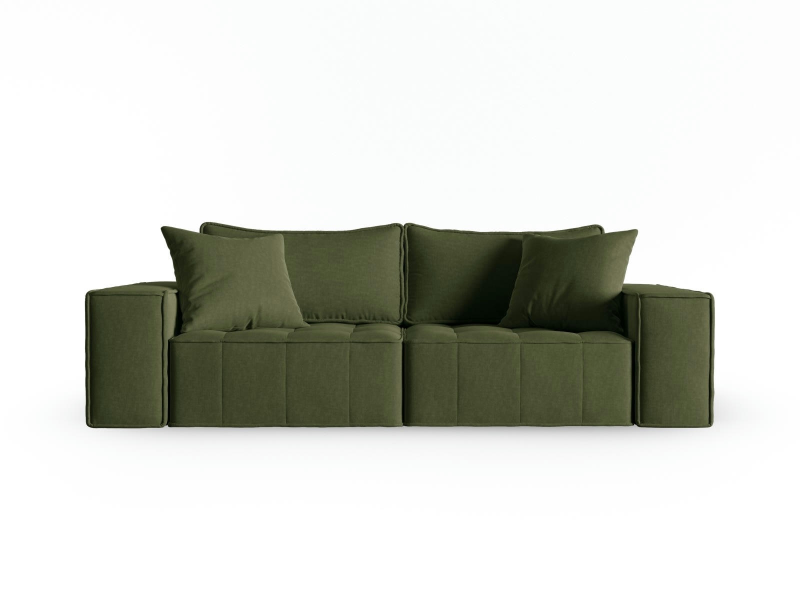 MIKE - Canapé modulable 3 places en tissu structurel vert