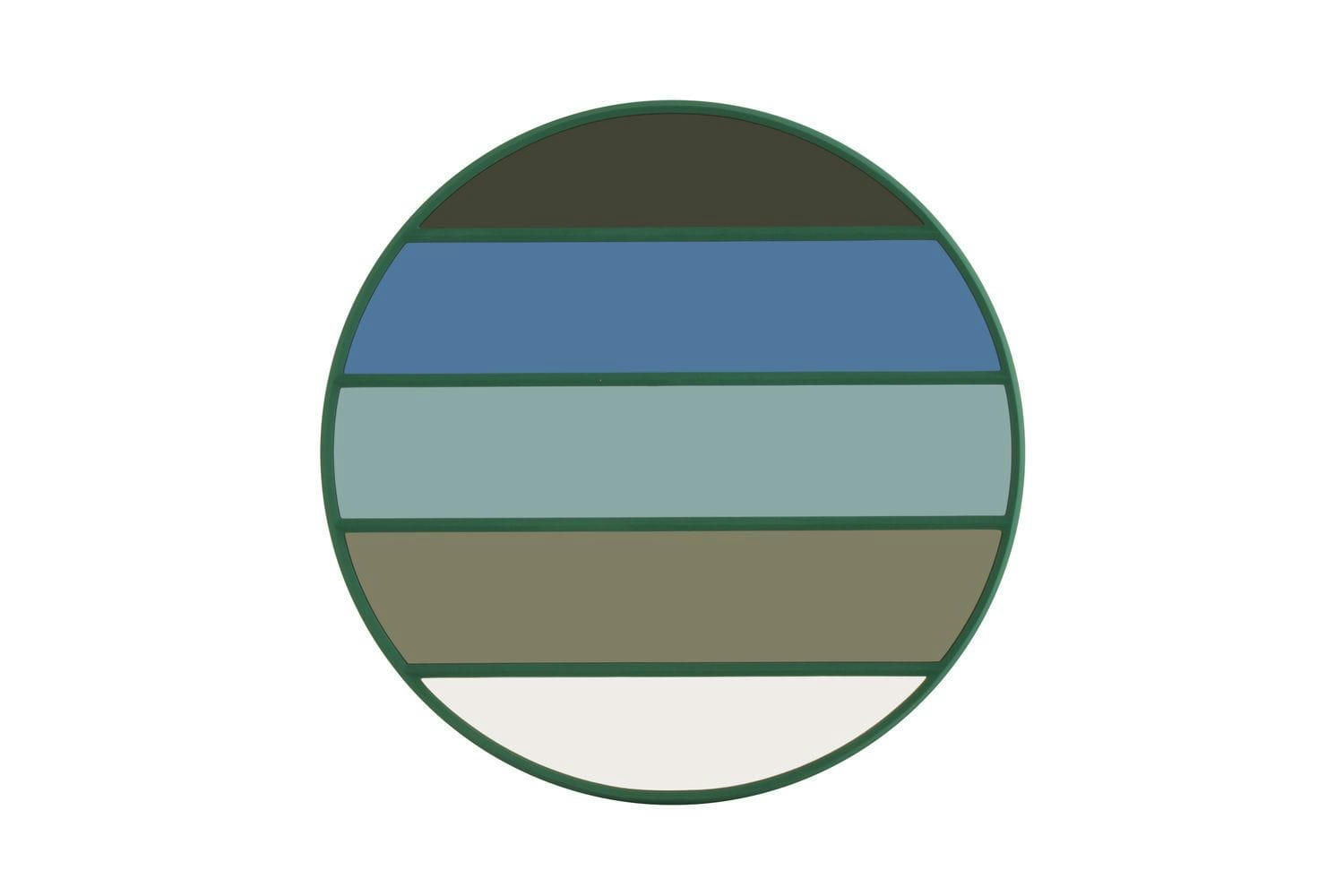 VITRAIL - Miroir vitrail rond vert D50cm