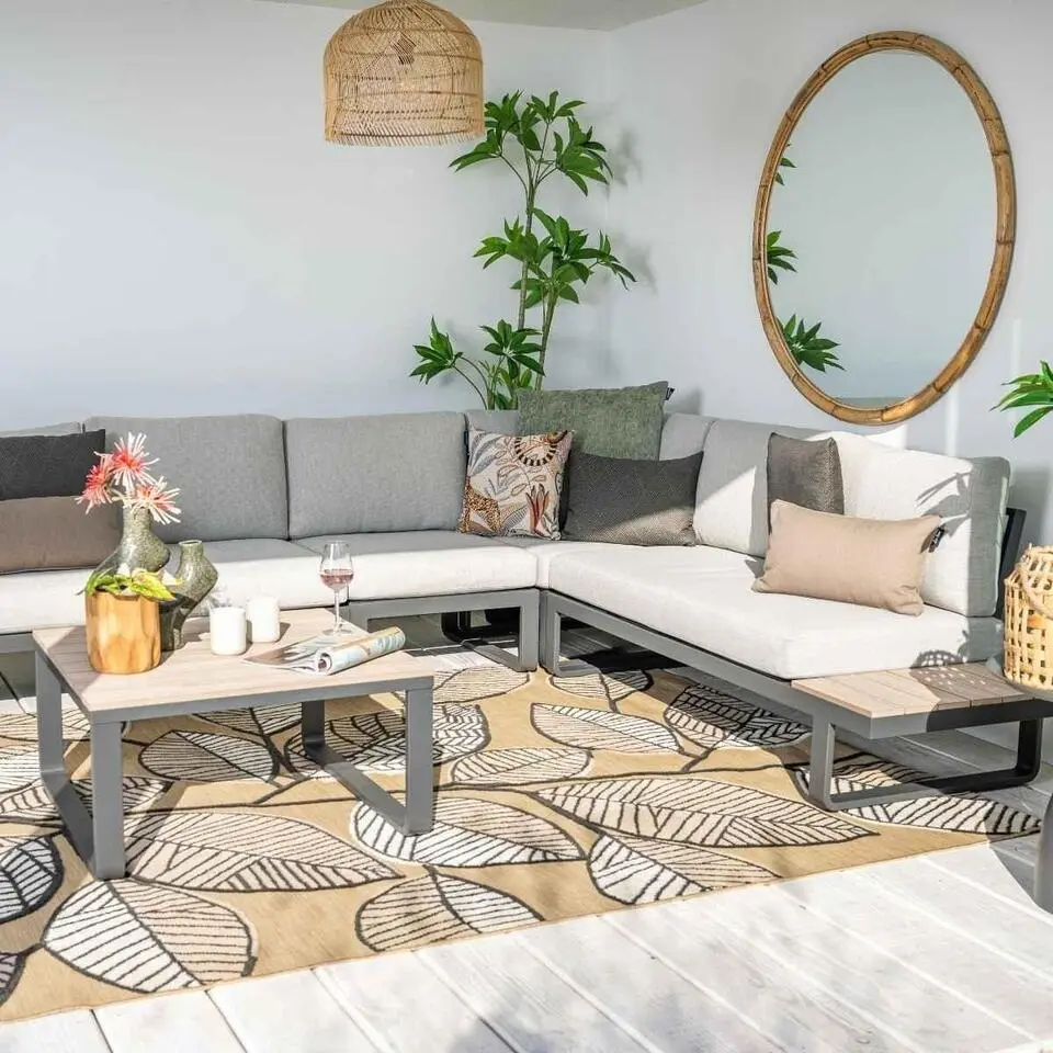 Garden Impressions Diego loungeset 5-delig donker grijs - valley sand