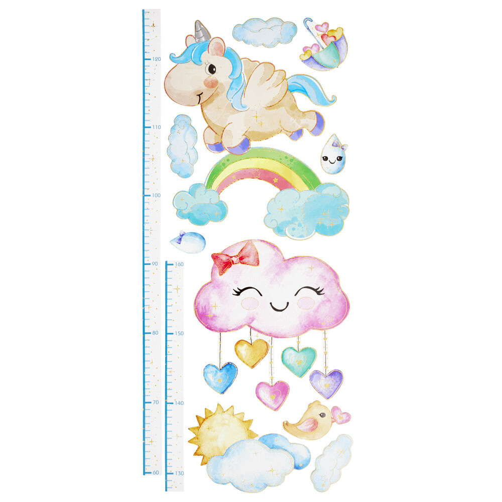 Toise murale décorative papier adhésif enfant L160cm (3 modèles)