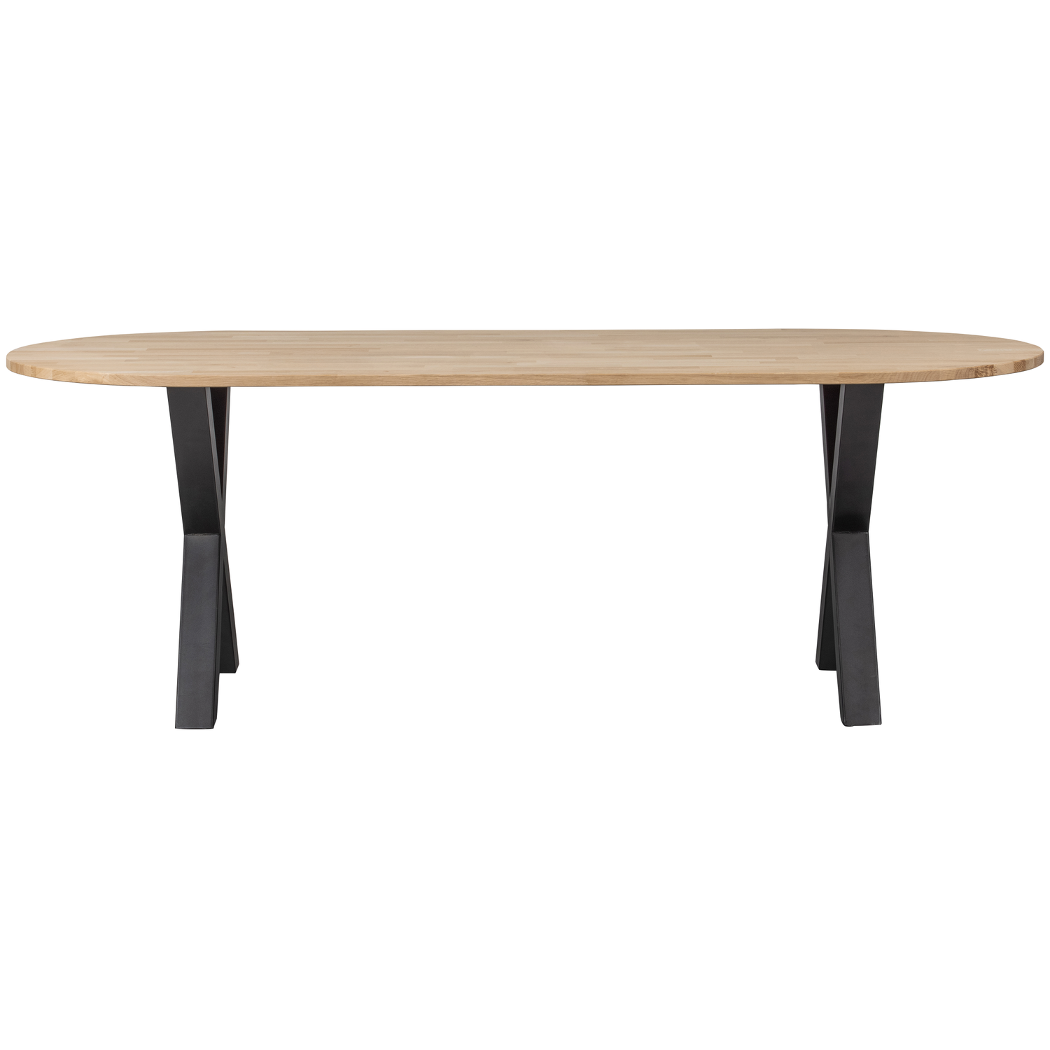 WOOOD tafel ovaal met alkmaar poot Tablo - Eiken/Metaal - 75x220x90