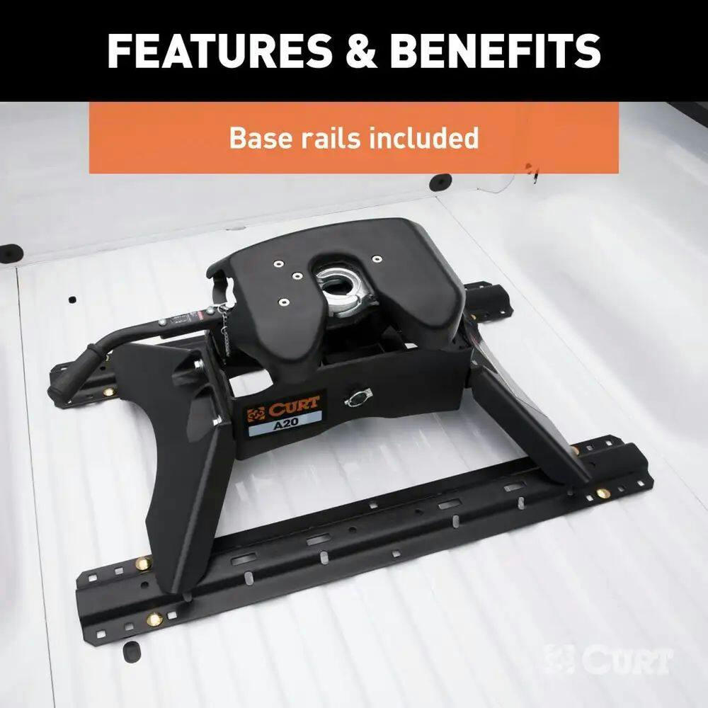 CURT A20 5th Wheel Hitch with Rails