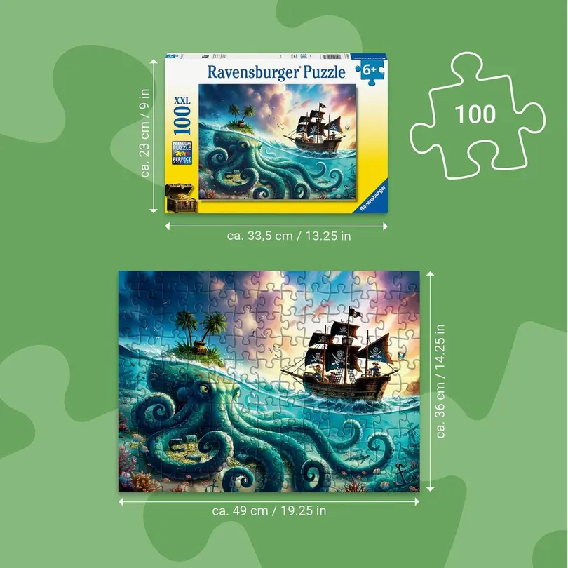 Puzzle 100er-Set Der Schatz des Kraken