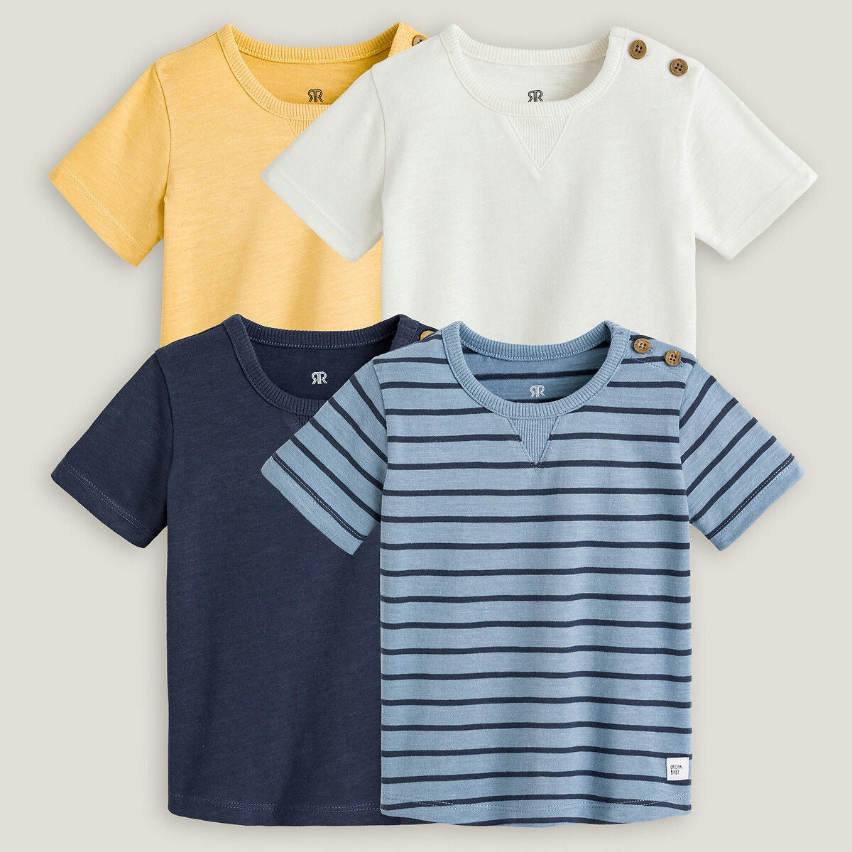 Lot de 4 t-shirts manches courtes pur coton