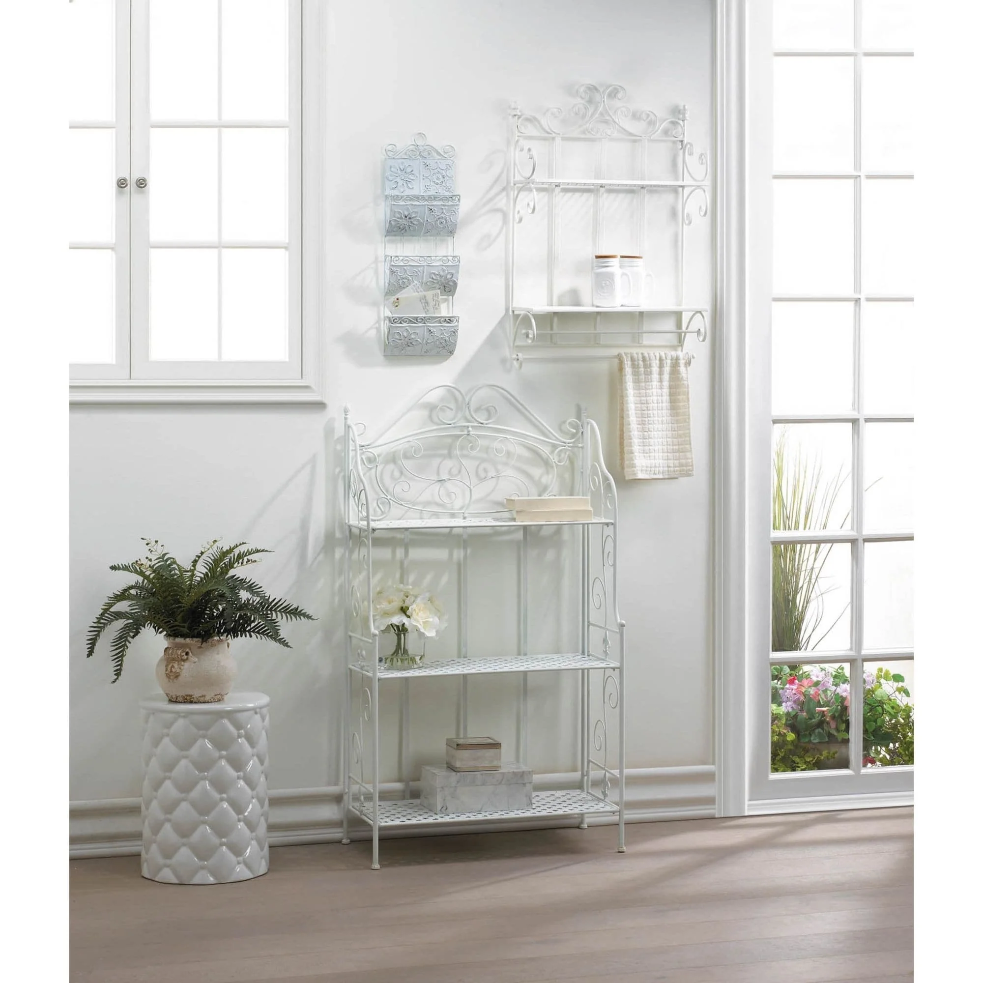 24 White Contemporary Swirl Letter Organizer