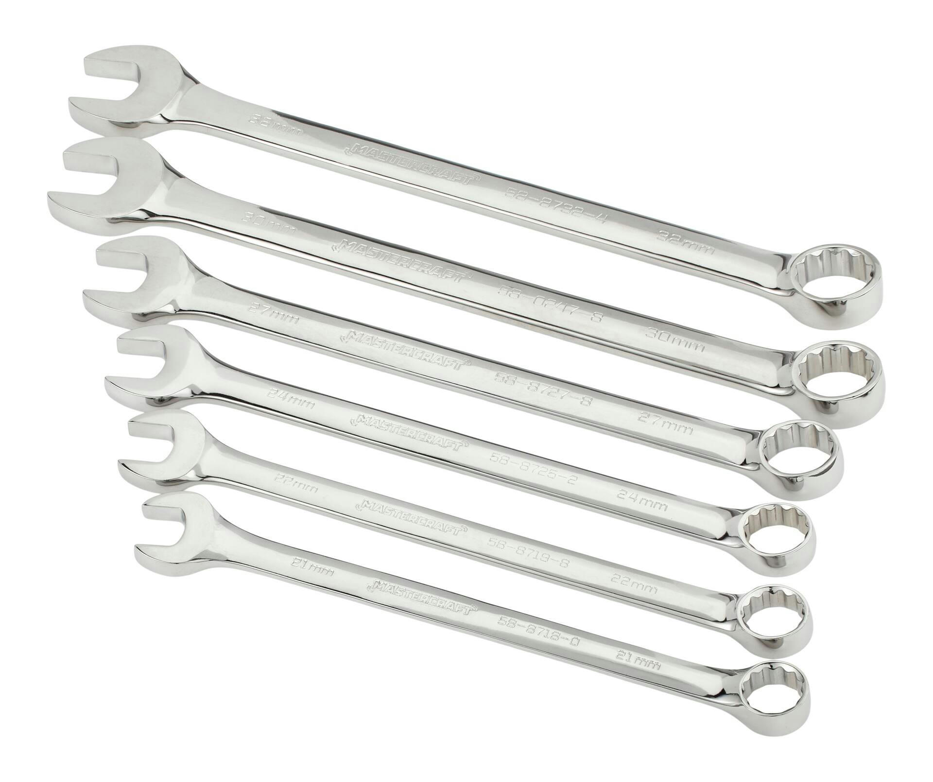 Mastercraft Jumbo Wrench Set, 6-pc, Metric, Nickel-Chrome Plating