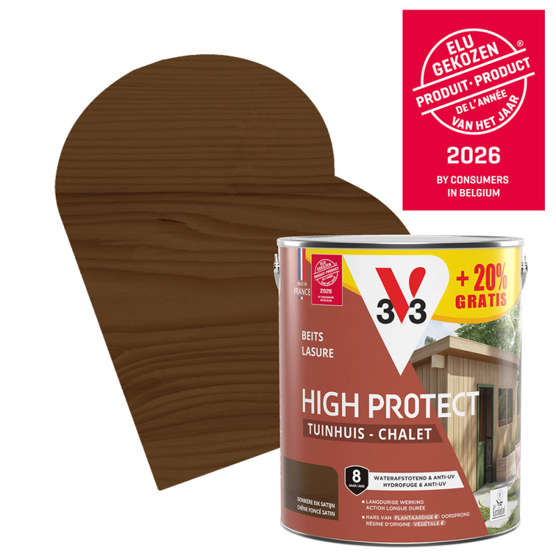 Lasure pour chalet High Protect chêne foncé 2,5 L   0,5 L gratuit V33