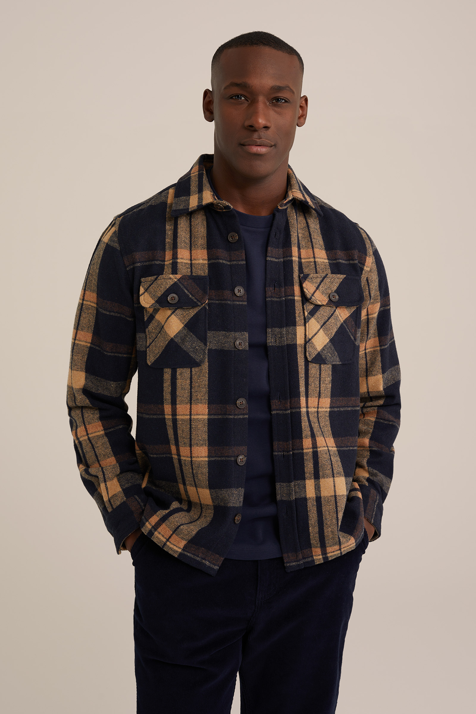 Heren Regular fit overshirt met ruit