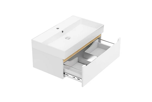 Meuble de salle de bain avec lavabo Naturel Stilla 80x30x45 cm blanc (STILLAD08005U2)