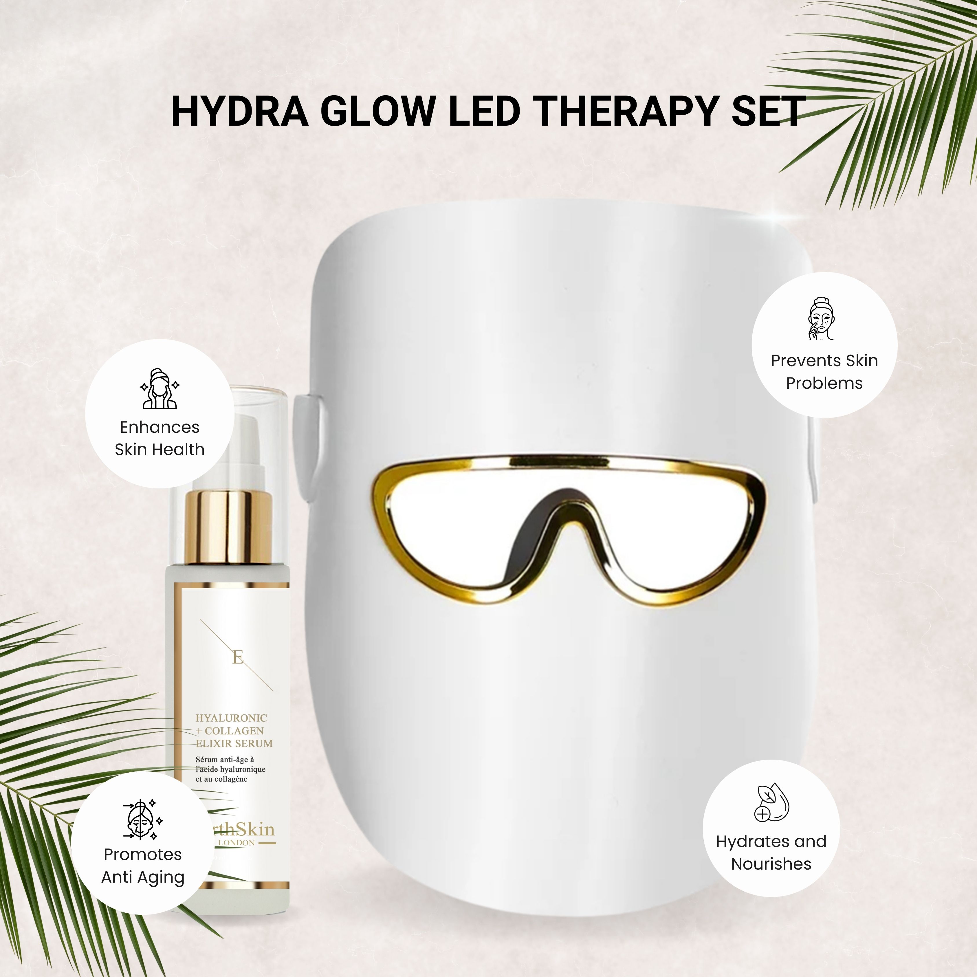 Erth Skin London ErthBeauty London Hydra Glow Led Therapy Set( LED THERAPY   HA Serum )
