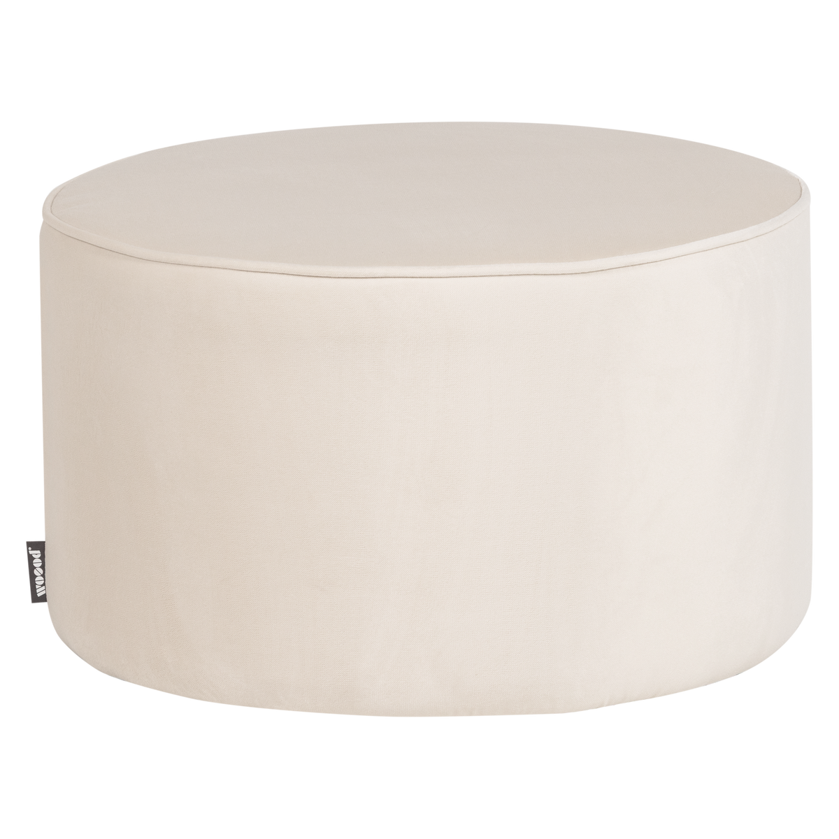 WOOOD poef laag Sara 36xØ60 cm - Velvet - Off White