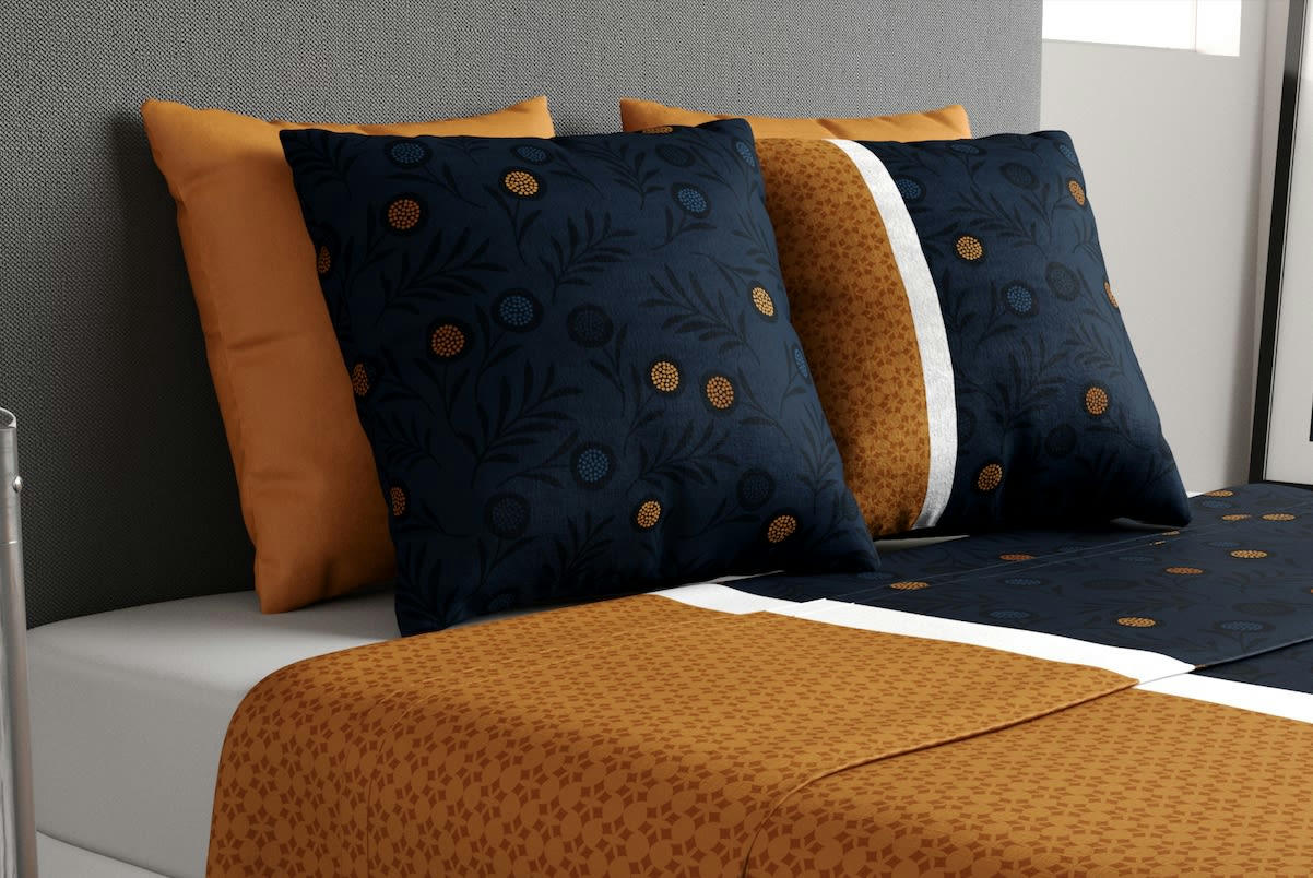 BEL'OR - Parure de drap coton jaune 240x300 cm