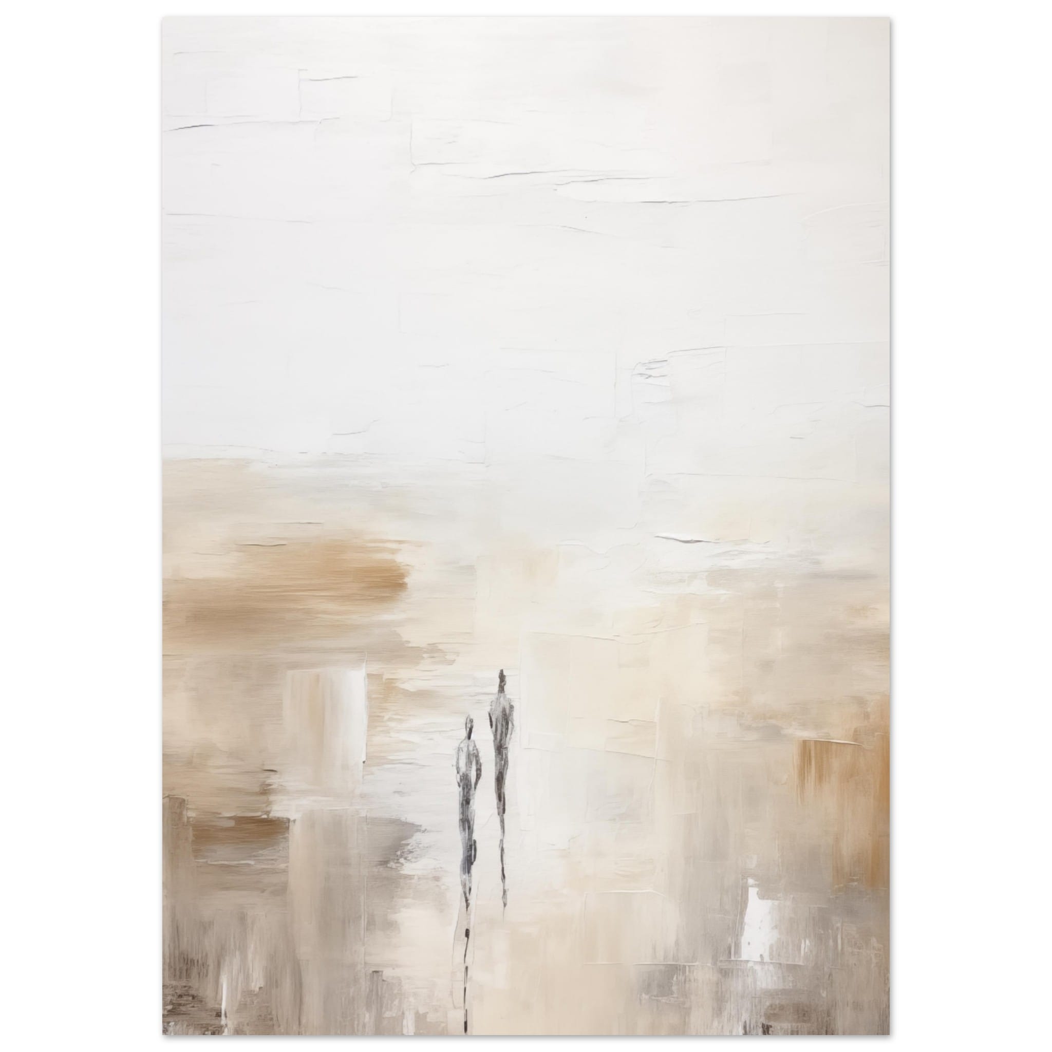 Artfulprints Poster Abstract - Silhouettes  - 50x70 cm - Taupe