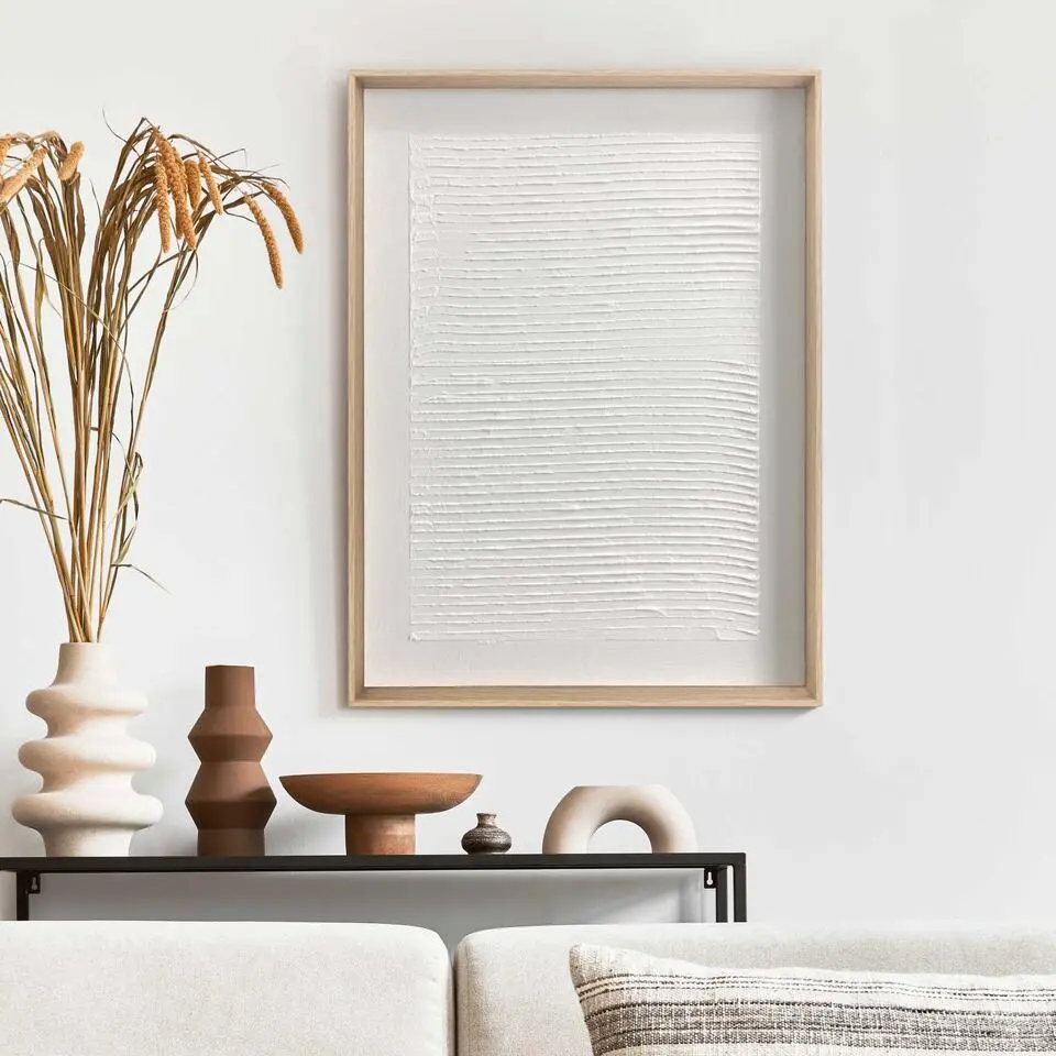 Schilderij 3D Art Small Reading - 40 x 30 - Wit