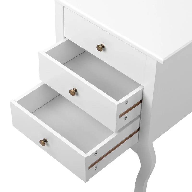 3 Drawer Nightstand White