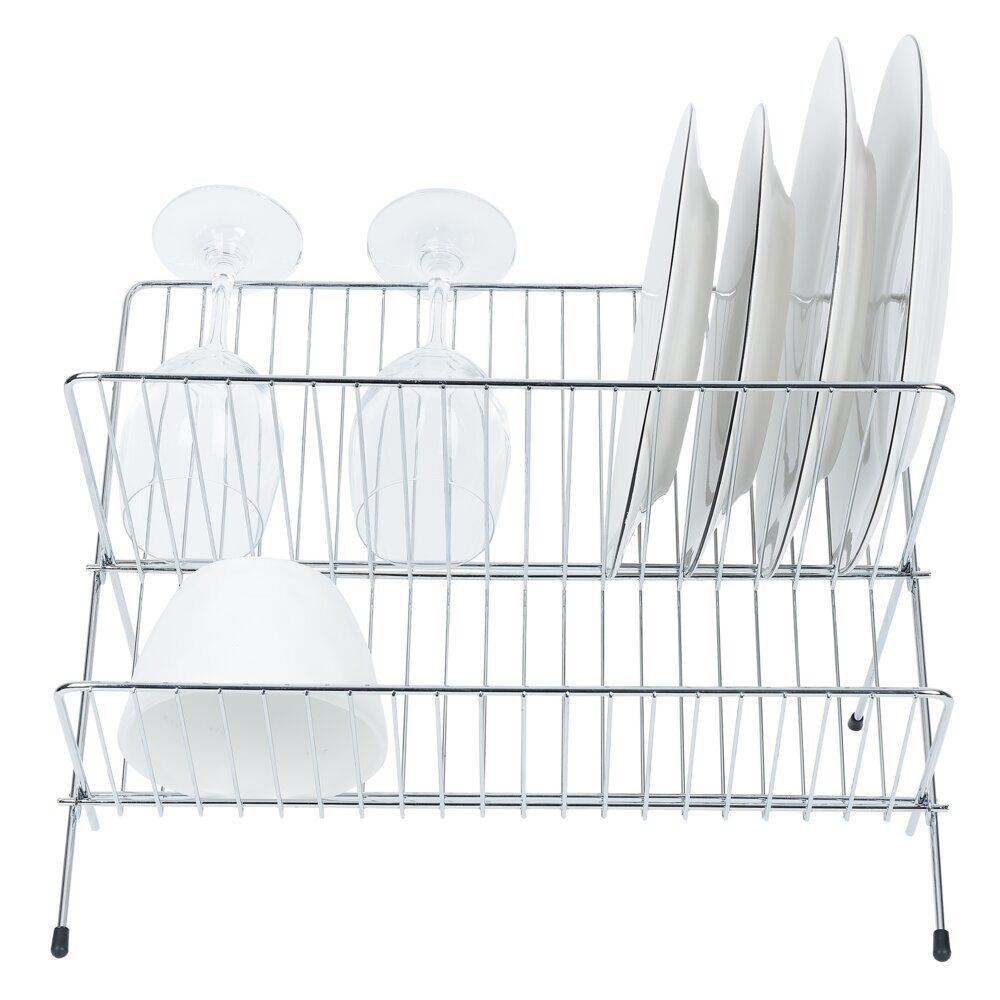 égouttoir pliable en métal gris 36x31xH22cm