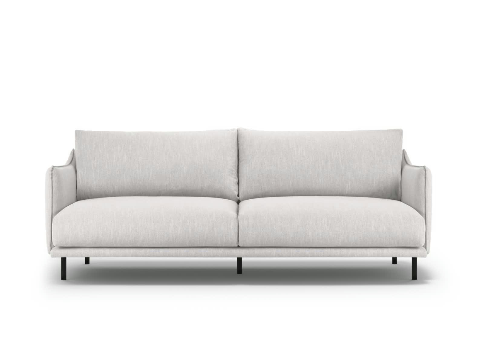 PARIS - Canapé 4 places en Tissu Structurel Gris Clair