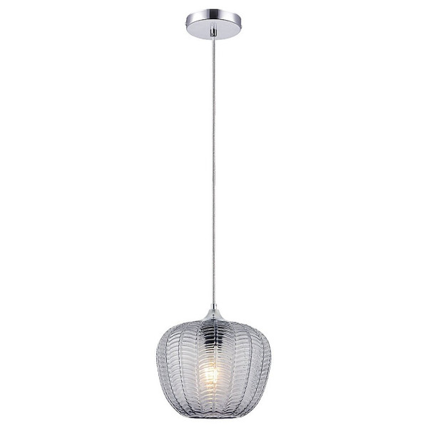 Lampa wisząca chromowana szkło dymne Monet 1xE27x40W Rabalux