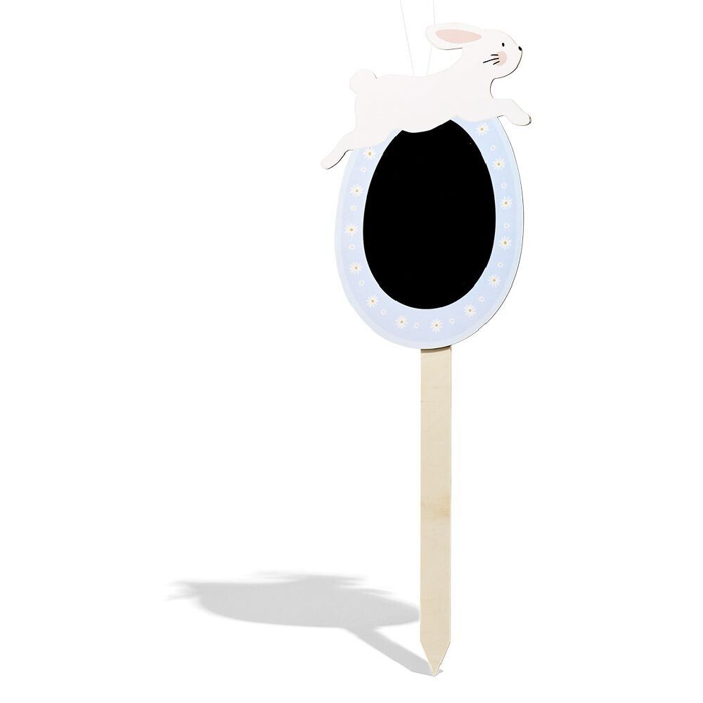 Pancarte bois et ardoise oeuf avec lapin de Pâques H60cm
