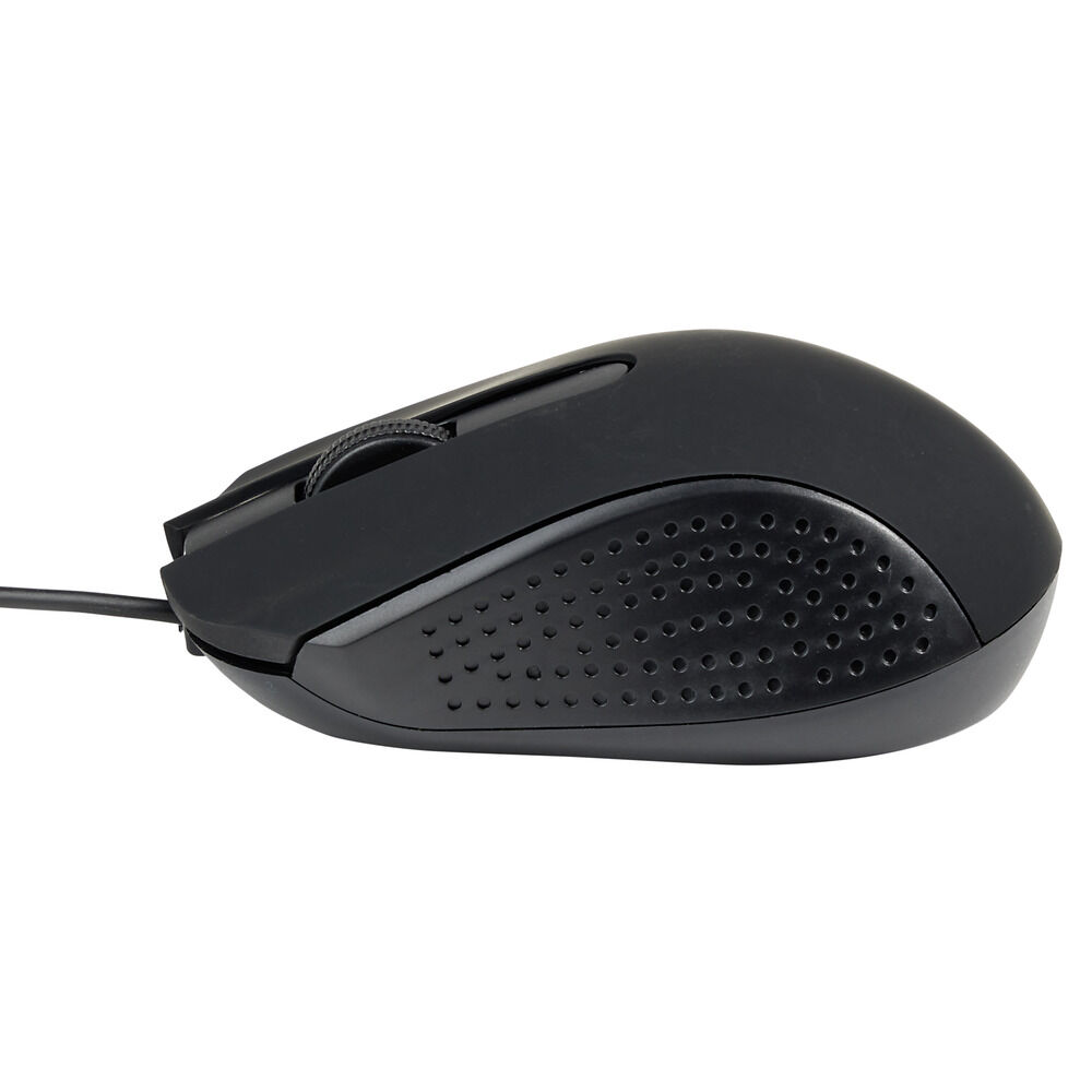 Souris PC filaire 3 boutons noire 9x6xH3cm
