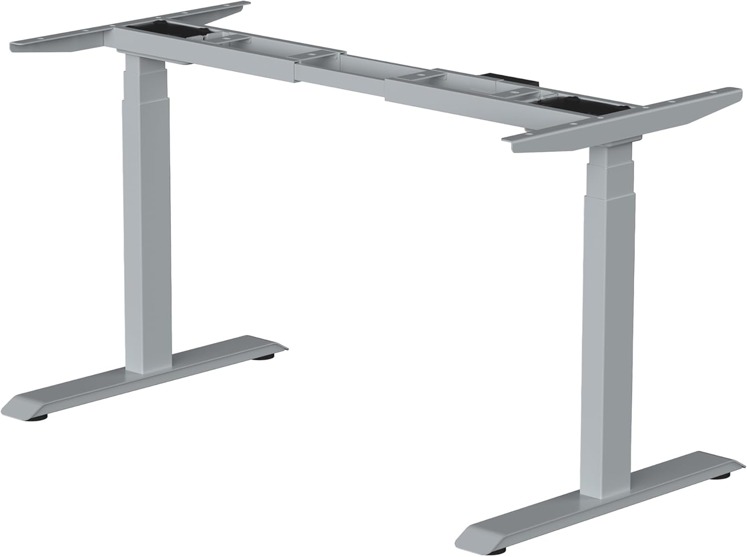 Fromann Electric Standing Desk Frame Dual Motor 3 Stages Height Adjustable Desk Legs with USB A+ C Ports Sit Stand up Desk Base for Home and Office (Grey)